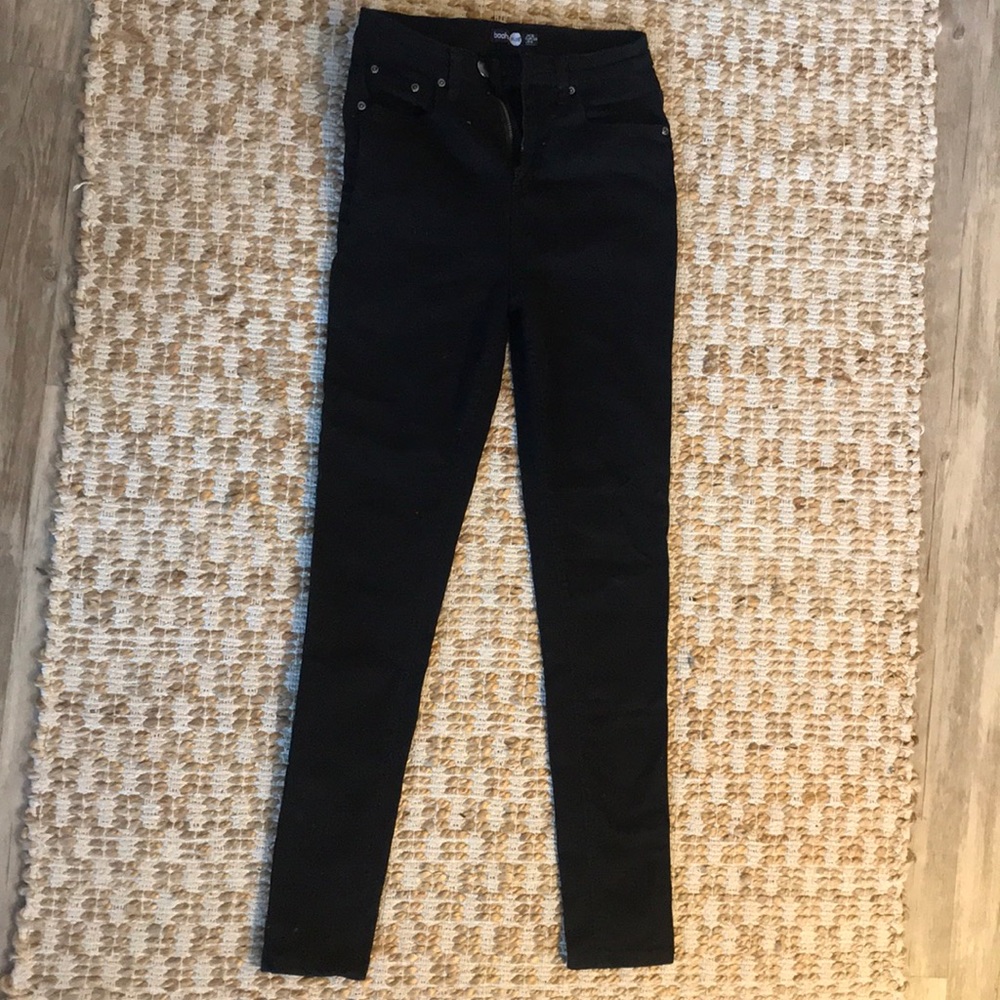 Black Boohoo High Rise Skinny Jeans